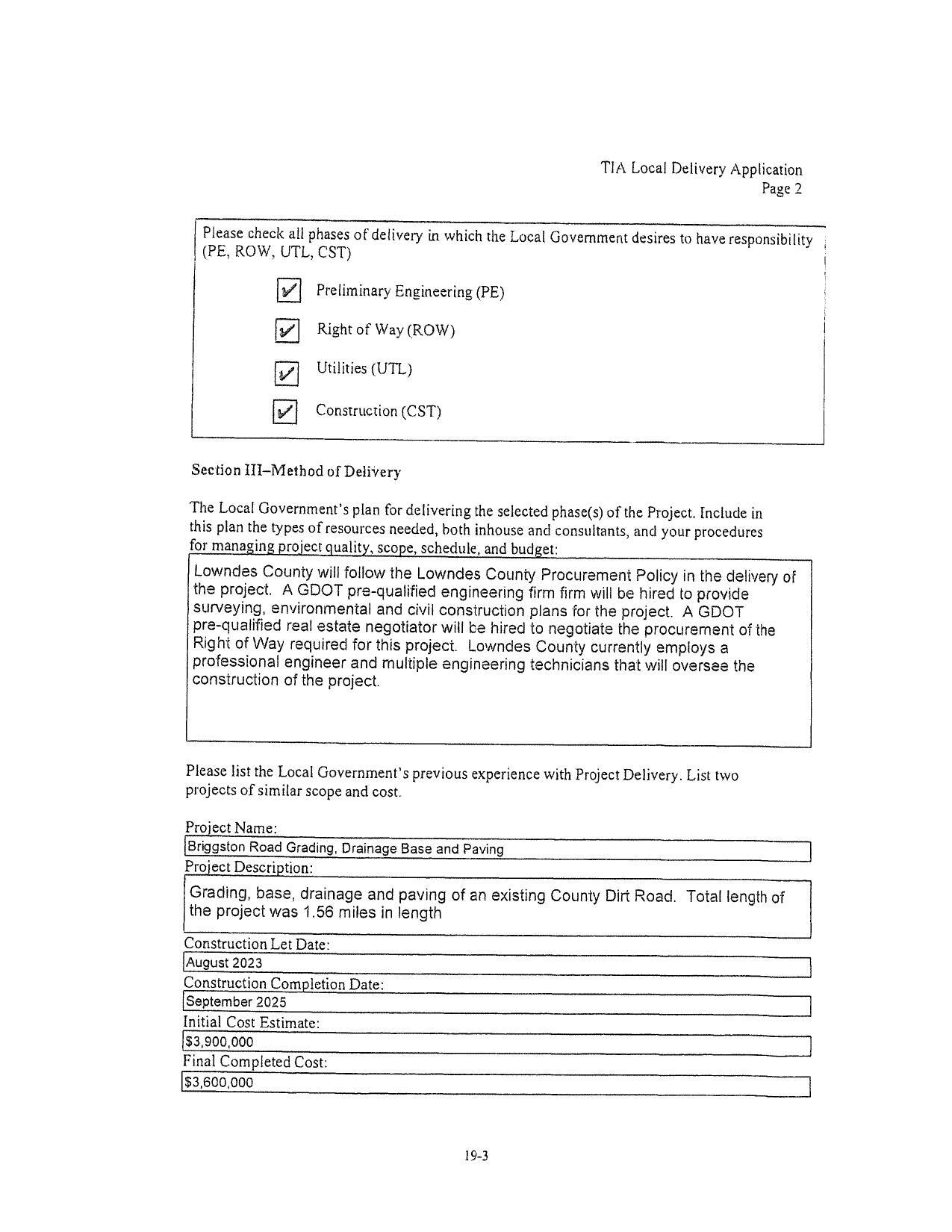 Section 11]-Method of Delivery
