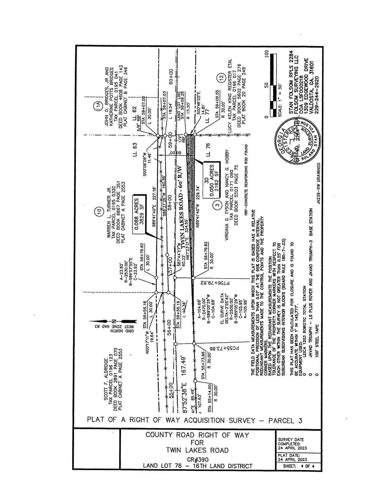 Map: County Road Right of Way for Twin Lakes Road CR 390 (4 of 4)