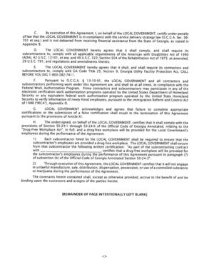 [G. LOCAL GOVERNMENT acknowledges and agrees that failure to complete appropriate]