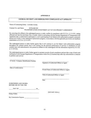 [TRANSPORTATION INVESTMENT ACT OF 2010 PROJECT AGREEMENT]