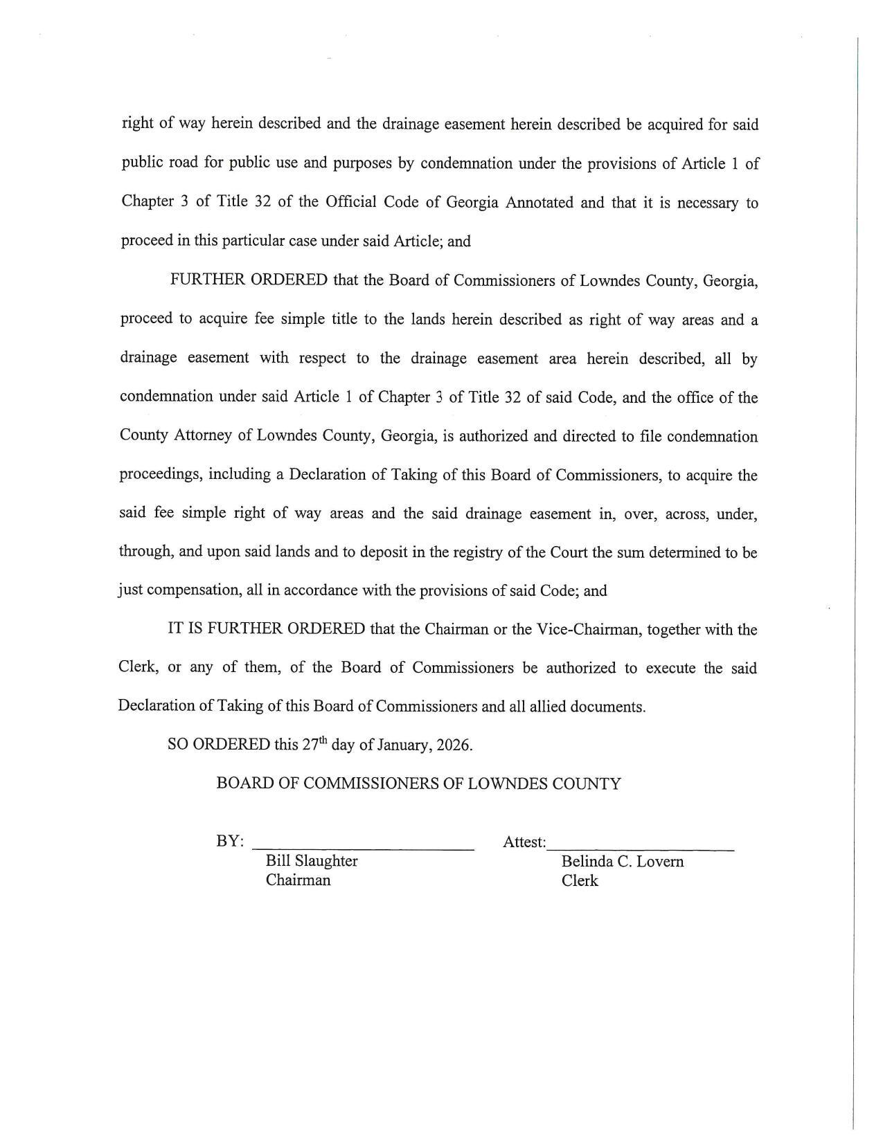 Chapter 3 of Title 32 of the Official Code of Georgia Annotated and that it is necessary to