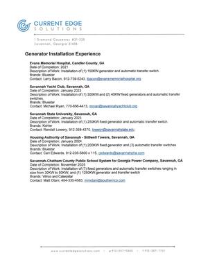 [Current Edge Generator Installation Experience]