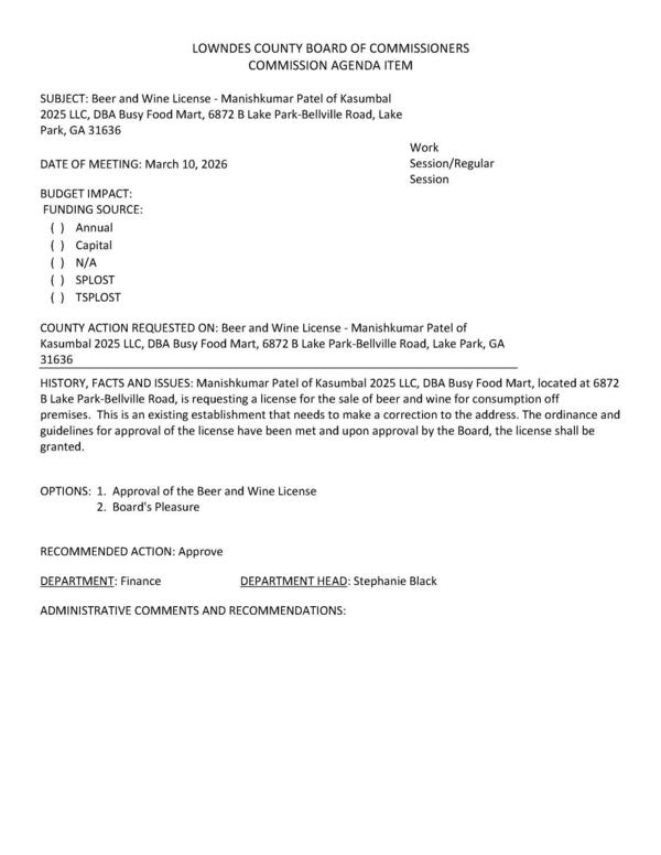 [Address correction for existing establishment]