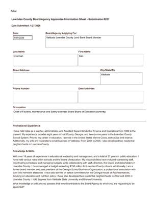 [Application of Ken Overman]