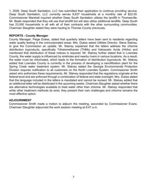 [mentioned that distribution of these notices is required. Mr. Stalvey further stated that in Lowndes]