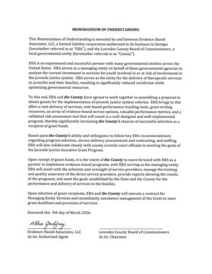 [MEMORANDUM OF UNDERSTANDING]