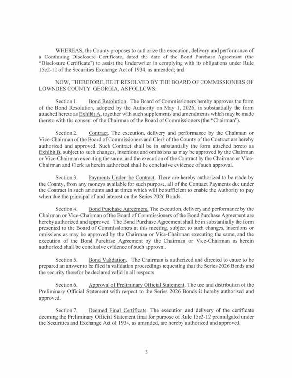 NOW, THEREFORE, BE IT RESOLVED BY THE BOARD OF COMMISSIONERS OF