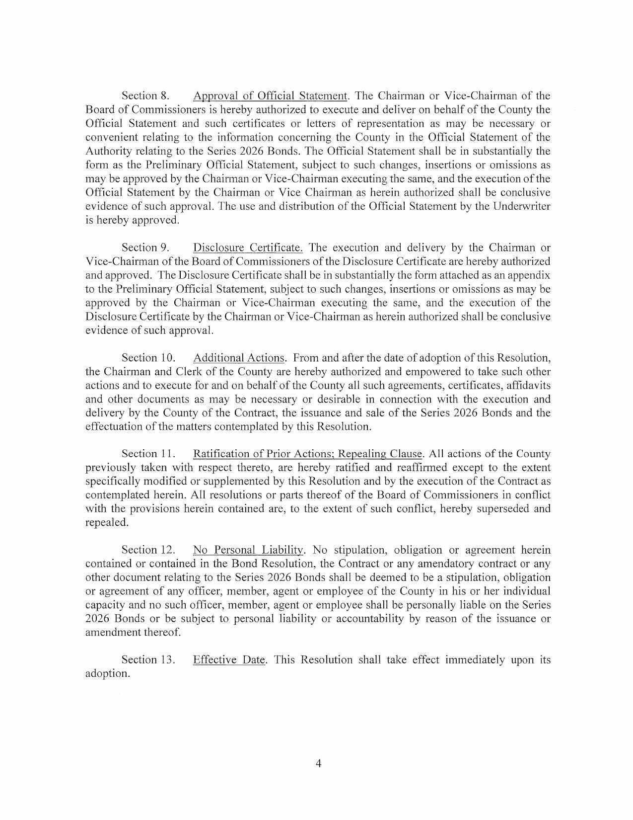 Section 8. Approval of Official Statement. The Chairman or Vice-Chairman of the