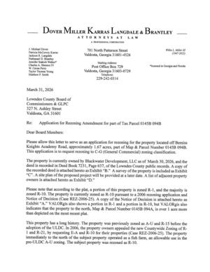 [Re: Application for Rezoning Amendment for part of Tax Parcel 0145B 094B]