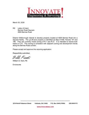 [Letter of Intent from William D. Kent for Elaanor McBurrough]
