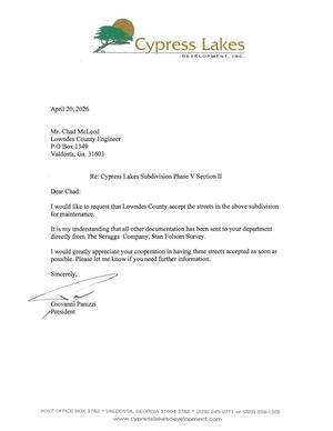 [Request from Giovanni Panizzi, President]