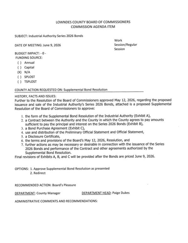 [Supplemental Resolution to approve: (7 items)]