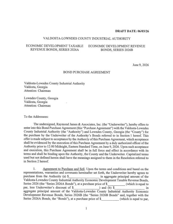 BOND PURCHASE AGREEMENT
