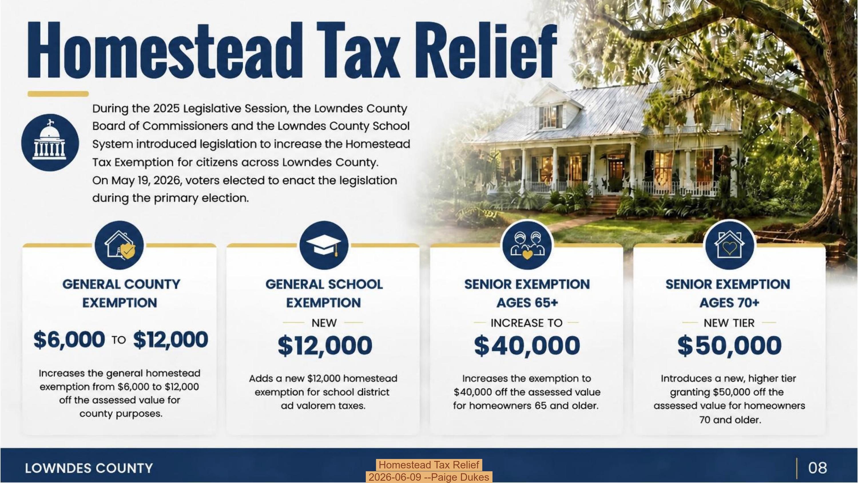 Homestead Tax Relief, 2026-06-09 --Paige Dukes