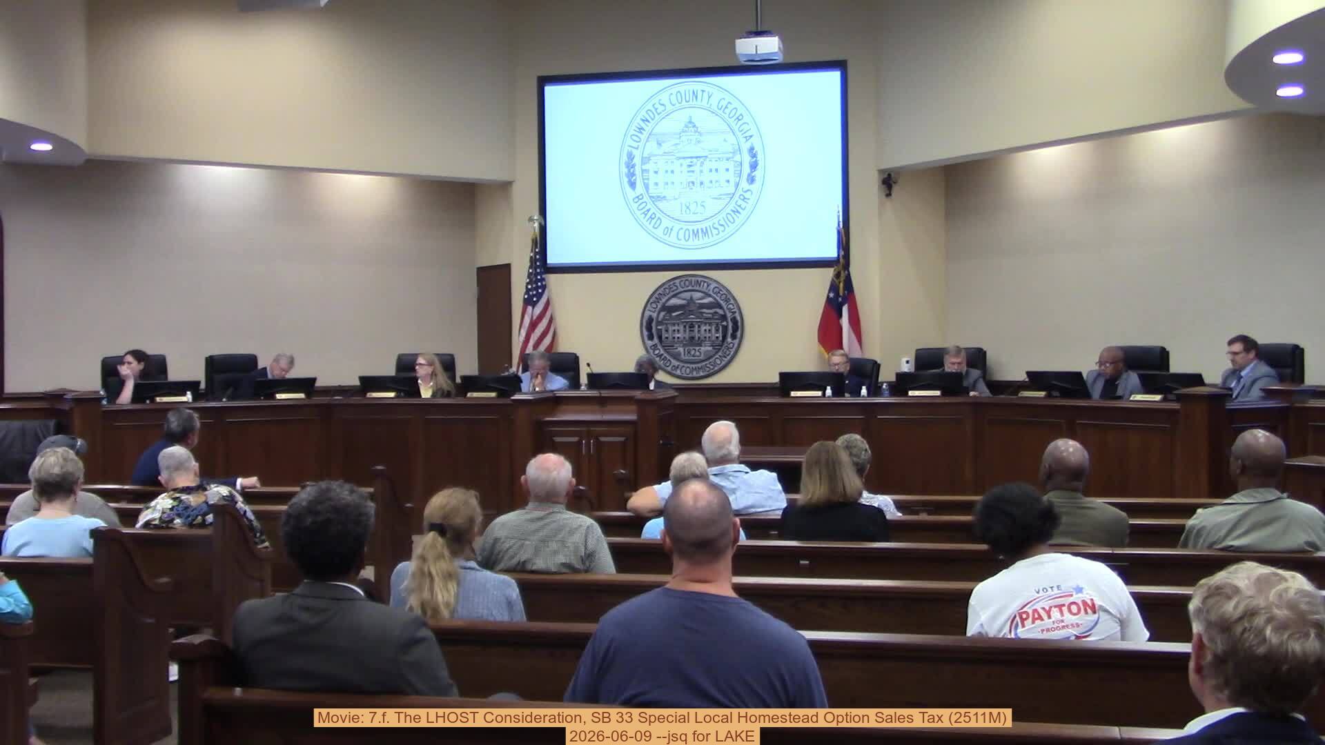 Movie: 7.f. The LHOST Consideration, SB 33 Special Local Homestead Option Sales Tax (2511M), 2026-06-09 --jsq for LAKE