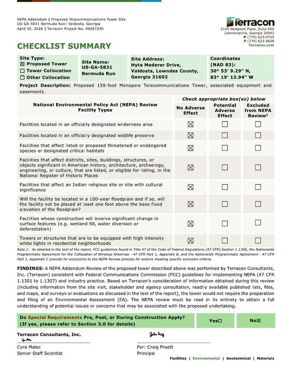 CHECKLIST SUMMARY Terracon.com