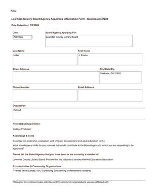 [Application of J. Elveta Miller]