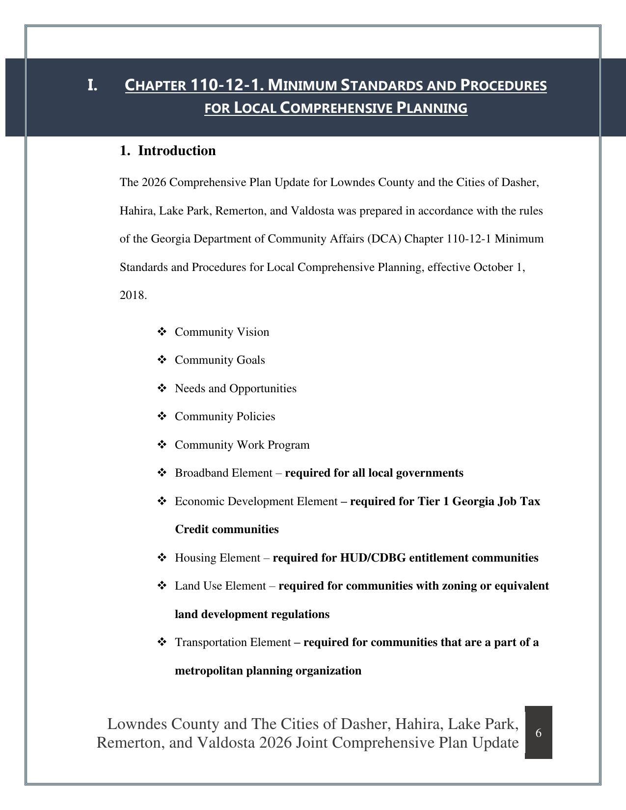 I. CHAPTER 110-12-1. MINIMUM STANDARDS AND PROCEDURES