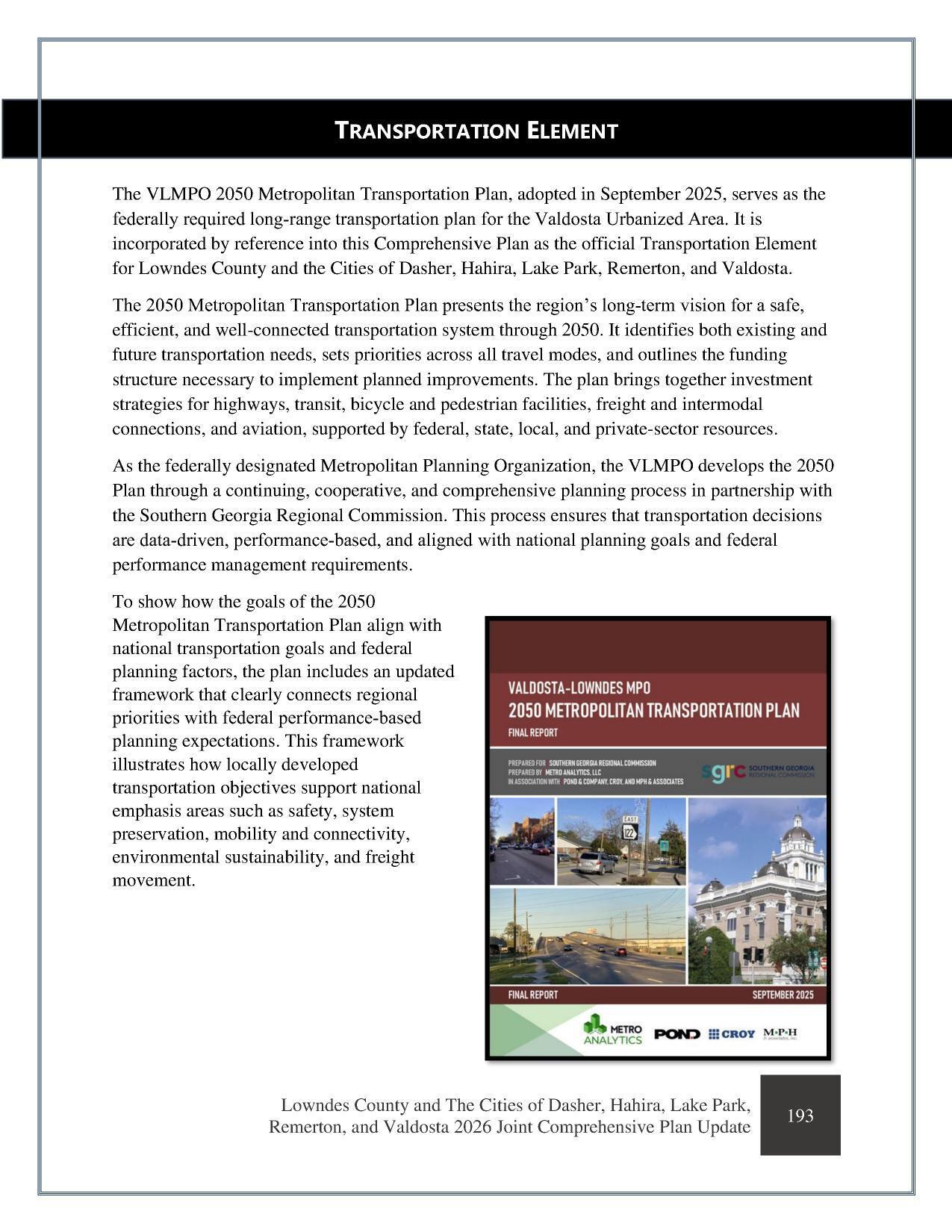 2050 METROPOLITAN TRANSPORTATION PLAN