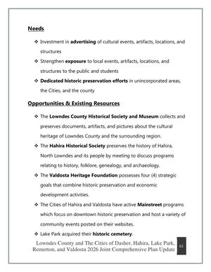 [Needs, Opportunities & Existing Resources]