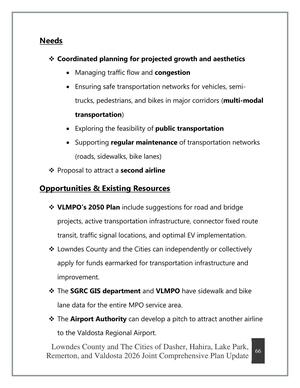 [Needs, Opportunities & Existing Resources]