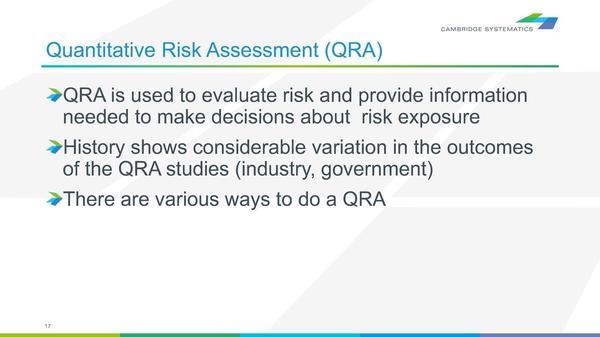 [Quantitative Risk Assessment (QRA)]