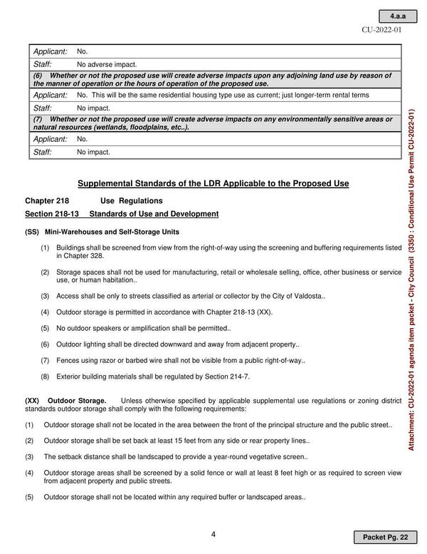 Supplemental Standards of the LDR Applicable to the Proposed Use