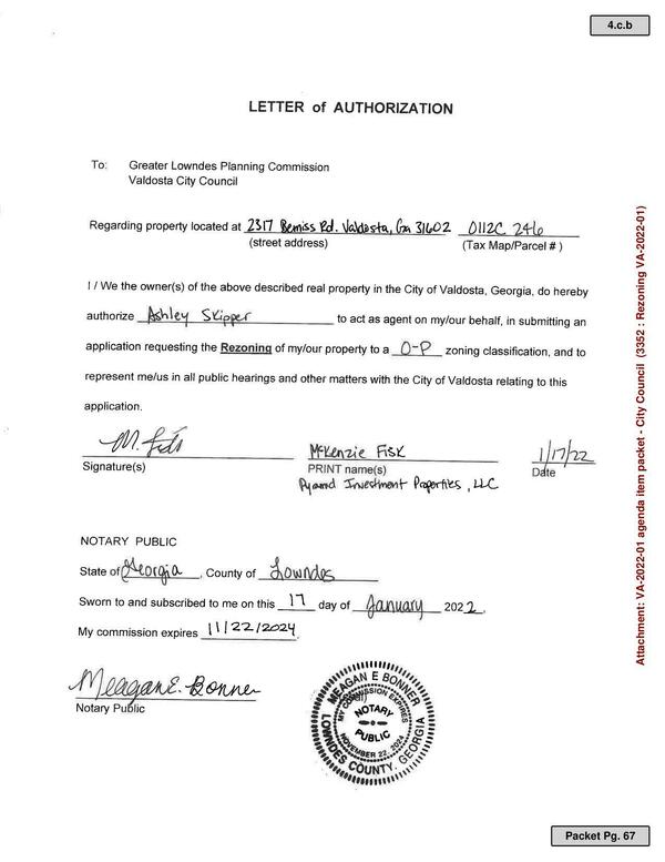 LETTER of AUTHORIZATION