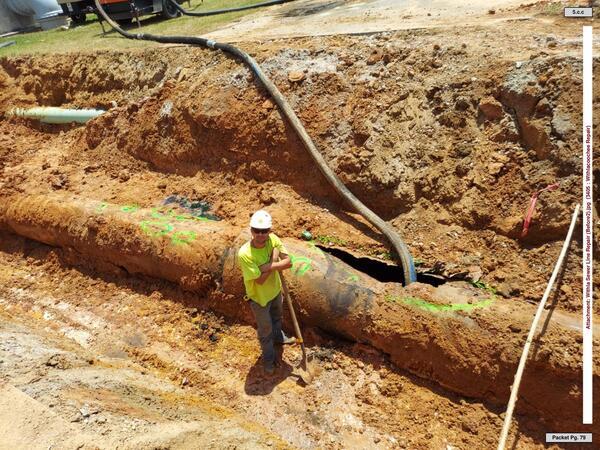 Photo: WWTP sewer line repair Before 2