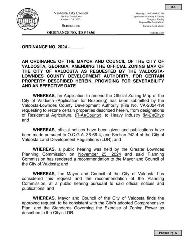 Rezoning ordinance