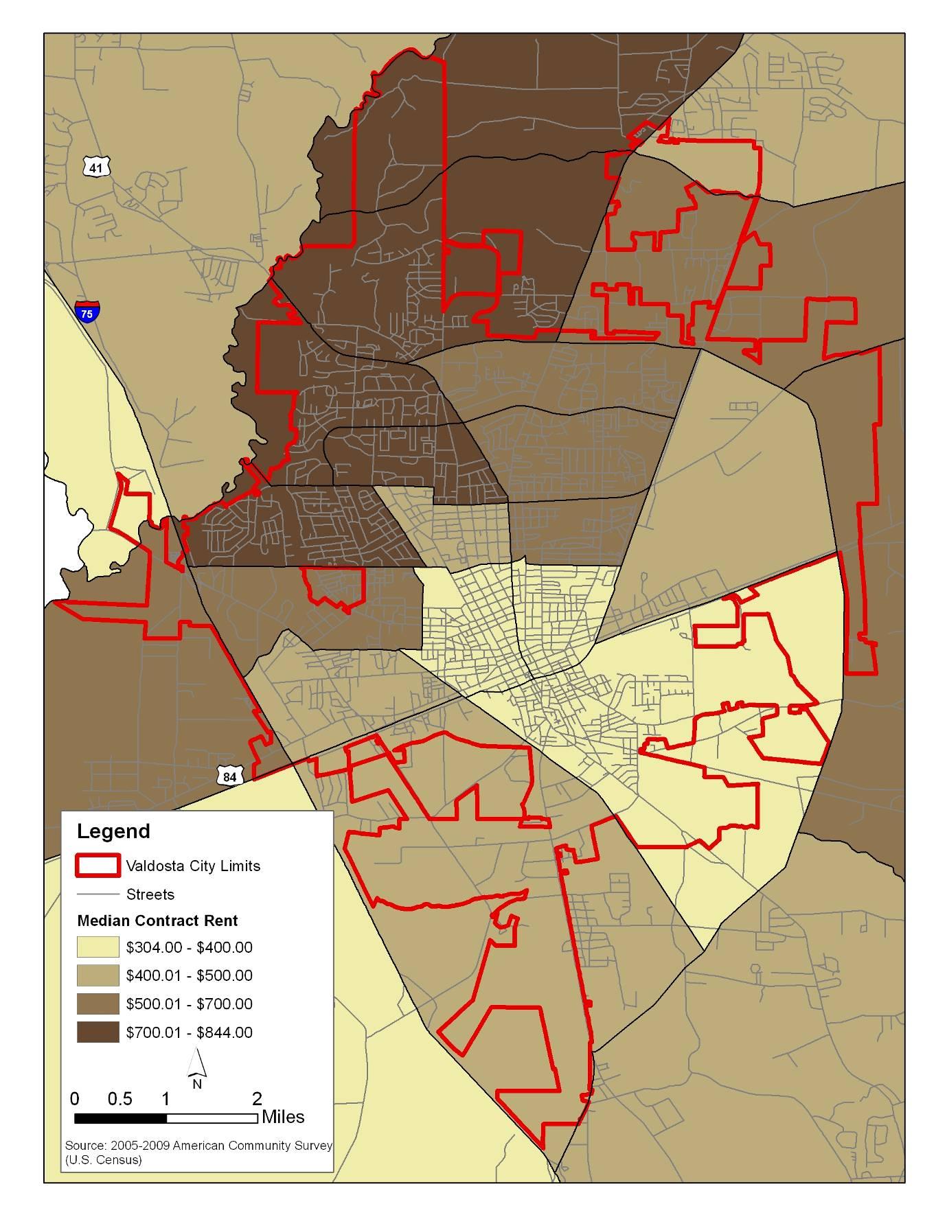 P 25 Map 1.13 Median Contract Rent 2005-2009