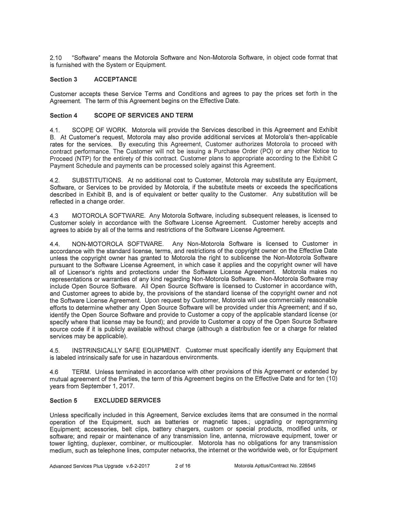 Section 3 ACCEPTANCE