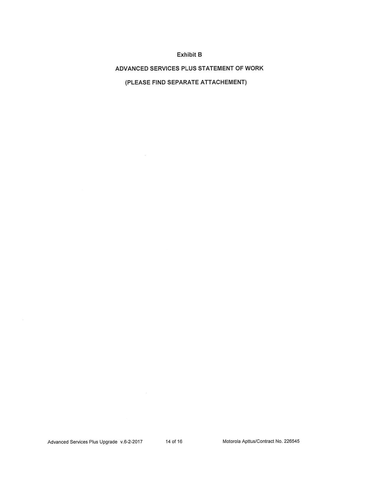 Exhibit B: Advanced Services Plus Statement of Work