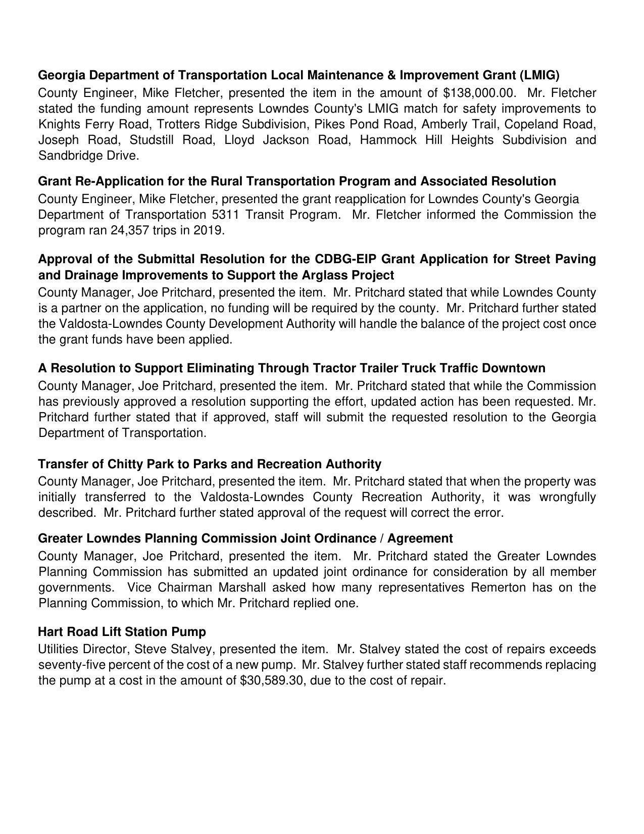 Greater Lowndes Planning Commission Joint Ordinance / Agreement
