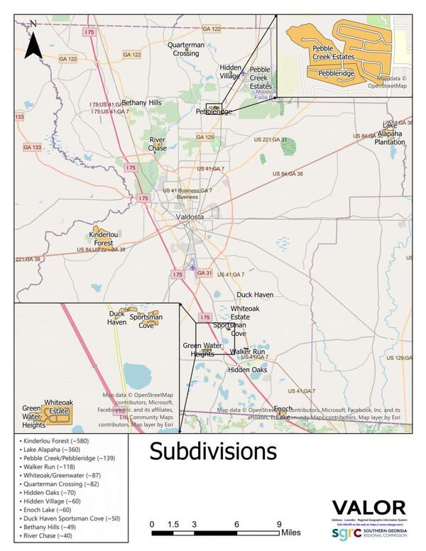 Map: Subdivisions VALOR SGRC