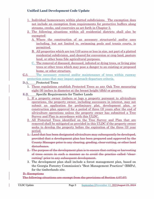 1. Individual homeowners within platted subdivisions. The exemption does not include an exemption from requirements for protective buffers along streams, creeks, and reservoirs as set forth in Chapter 3.