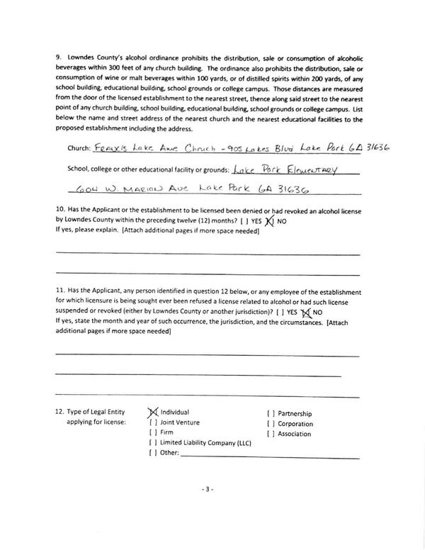 beverages within 300 feet of any church building. The ordinance also prohibits the distribution, sale or