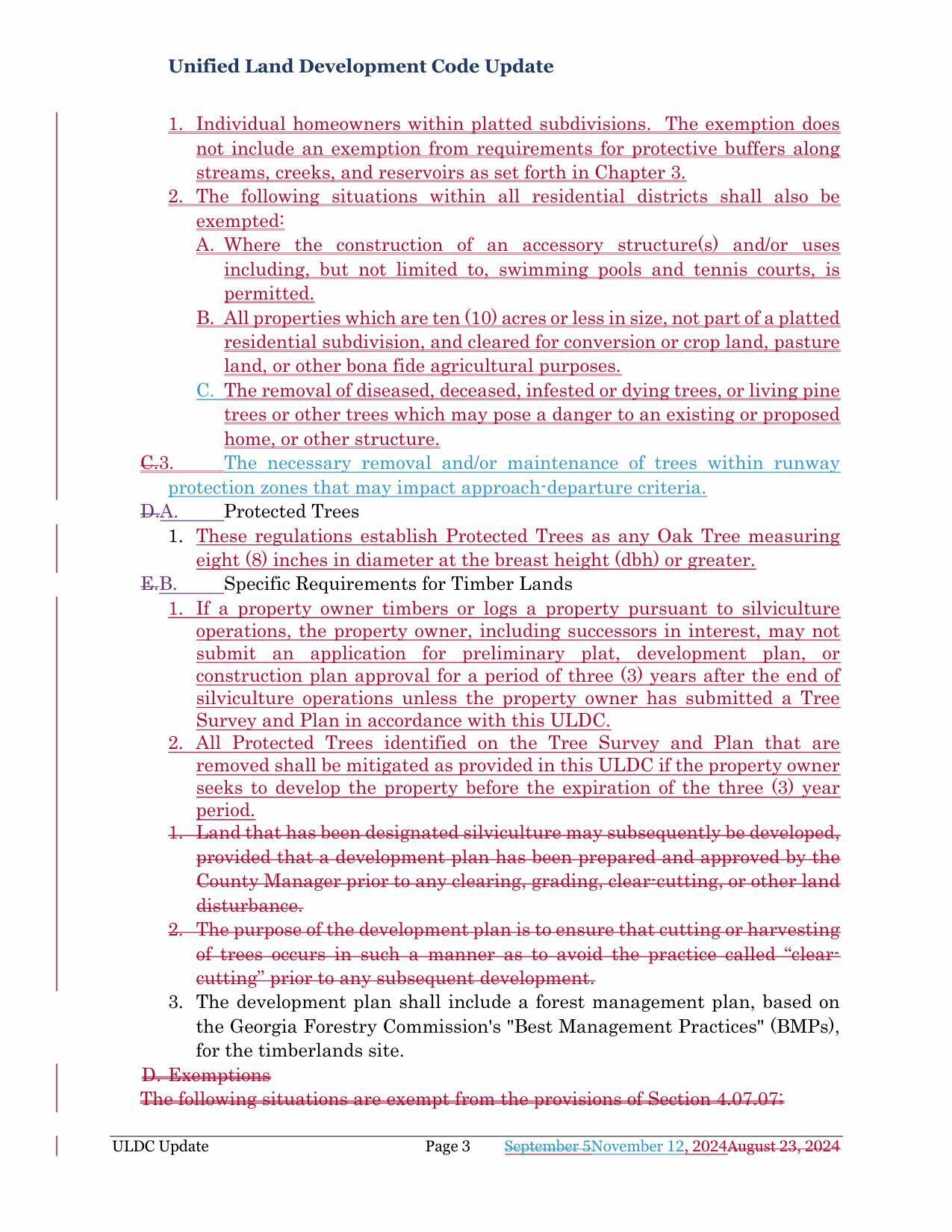 1. Individual homeowners within platted subdivisions. The exemption does not include an exemption from requirements for protective buffers along streams, creeks, and reservoirs as set forth in Chapter 3.