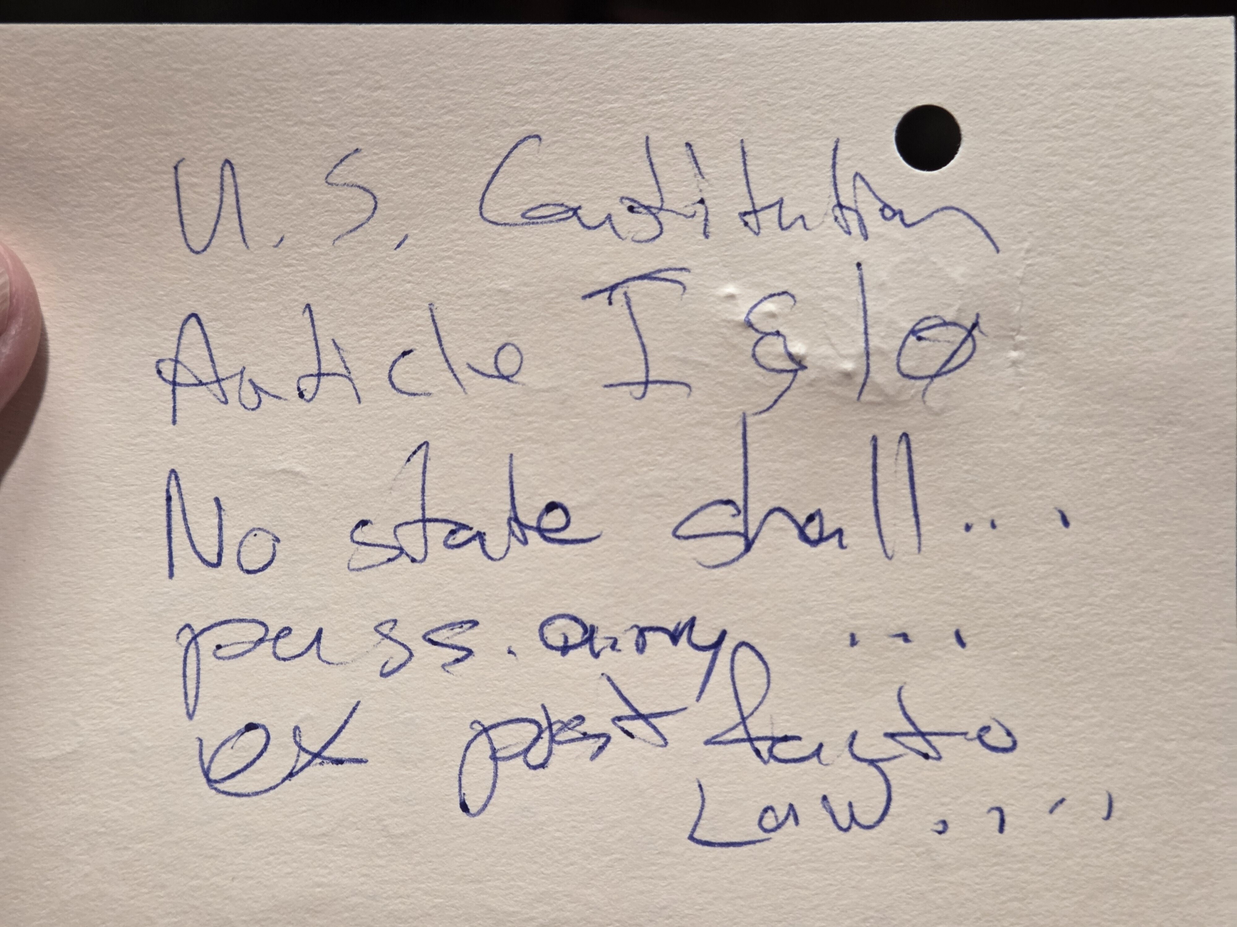 U.S. Constitution, Article I, Section 10: No state shall... pass any ... ex post facto law...., 2026-07-28 --jsq for LAKE