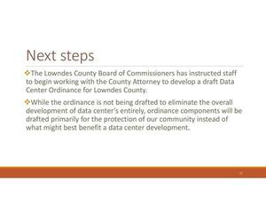 [Next steps: draft a datacenter ordinance]