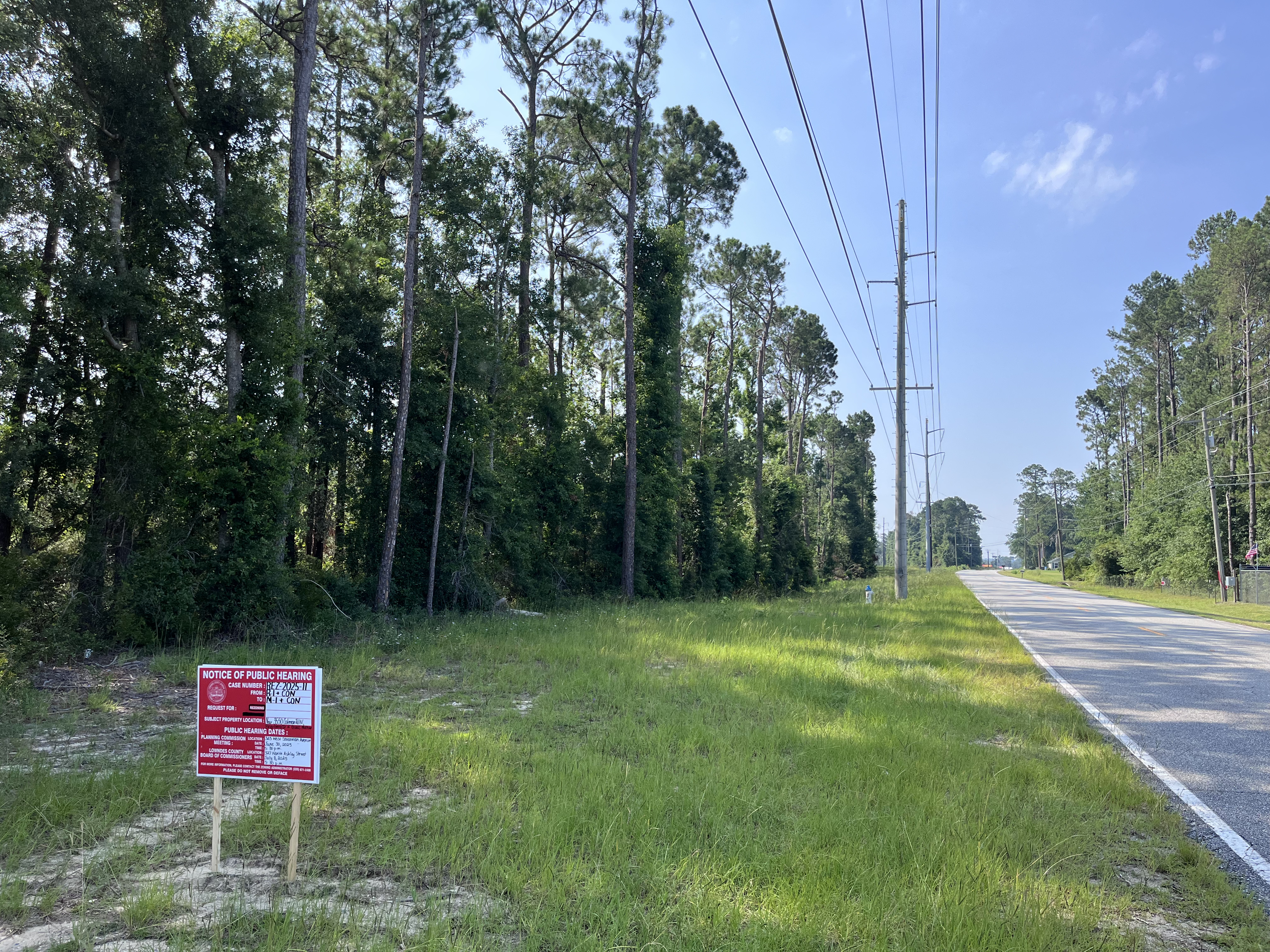 Notice sign across from 3671 Coleman Road N
