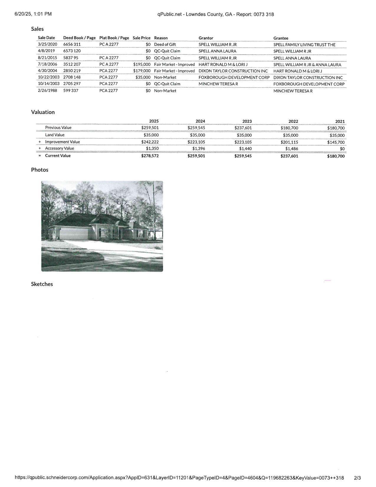 Page 2, parcel 0073 318