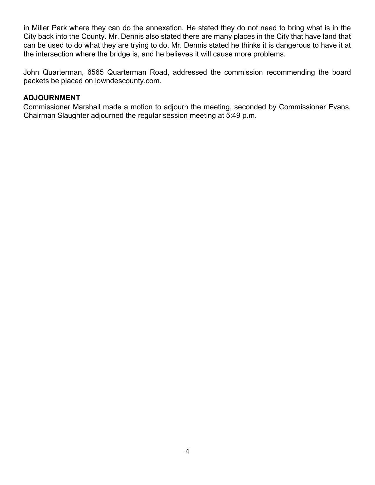 ADJOURNMENT